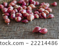 Two shallots on blurred shallots background. 22214486