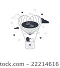 Love is in the air concept. Heart shaped balloon 22214616