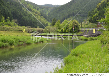 Settlement bridge upstream of the Shimanto River 22215452