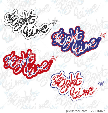 Flight time logo and vector seamless pattern.-插圖素材 [22216874] - PIXTA圖庫