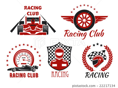 Racing club, motorsport competition icons design 22217134