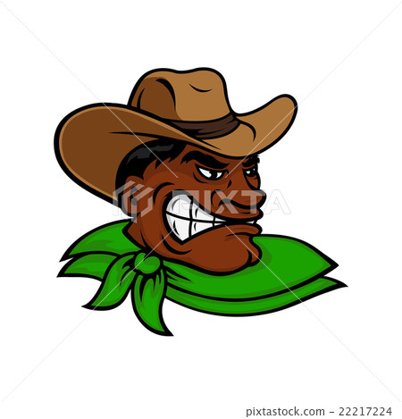 Cartoon black rodeo cowboy or rancher character Cartoon black rodeo cowboy or rancher character 22217224