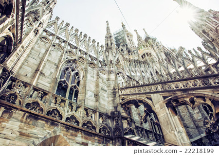 Detail of Milan cathedral - Duomo di Milano, Italy, cultural her Detail of Milan cathedral - Duomo di Milano, Italy, cultural her 22218199