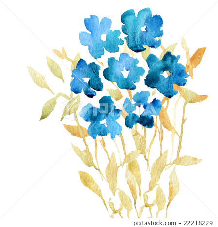 Watercolor floral bouquet of wildflowers 22218229