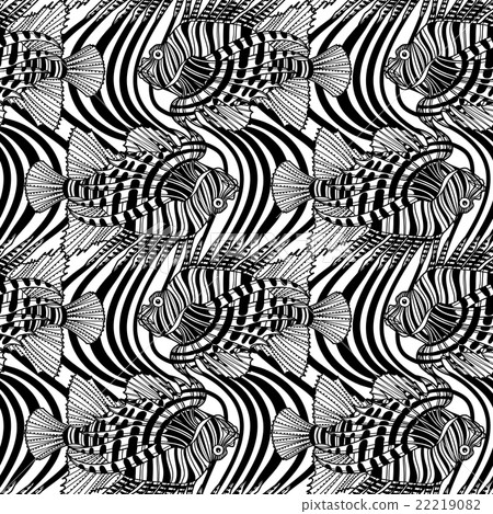 Graphic lion fish pattern Graphic lion fish pattern 22219082