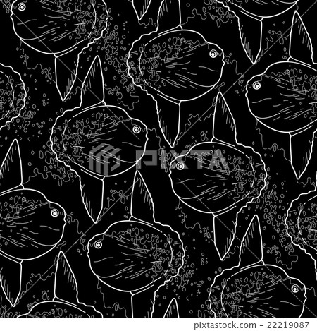 Graphic vector sunfish pattern 22219087