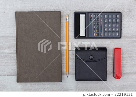flat lay: diary and calculator flat lay: diary and calculator 22219131
