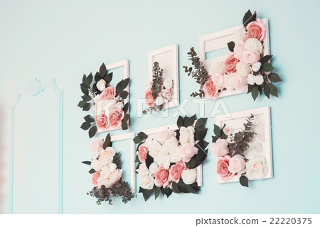 The room is beautifully decorated with flowers The room is beautifully decorated with flowers 22220375