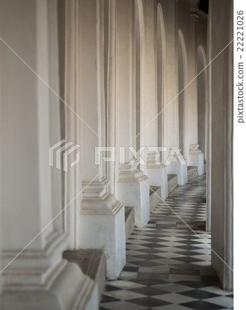 Beautiful corridor in  Phra Pathom Chedi temple 22221026