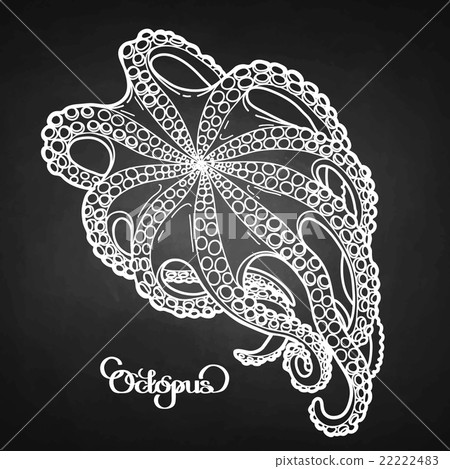 Graphic octopus in bottom view 22222483