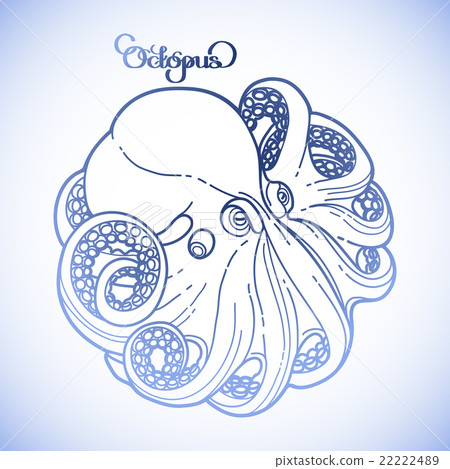 Graphic octopus in a circular shape Graphic octopus in a circular shape 22222489