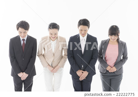 一個男人和一個女人穿著西裝來感謝 22222775