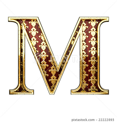 m golden letter 3d illustration - Stock Illustration [22222893] - PIXTA