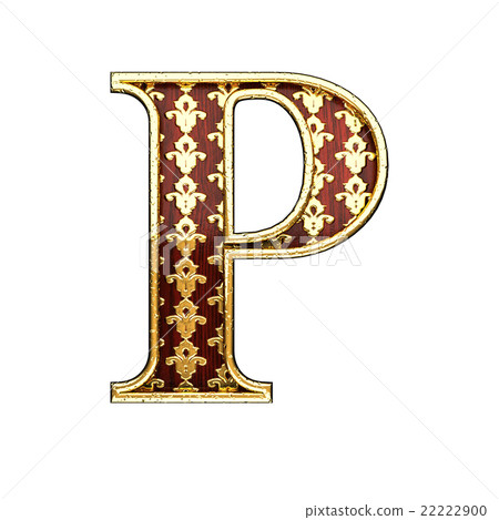 p golden letter 3d illustration - Stock Illustration [22222900] - PIXTA