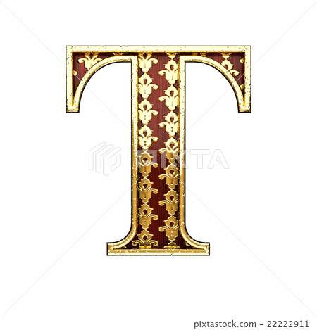 t golden letter 3d illustration - Stock Illustration [22222911] - PIXTA