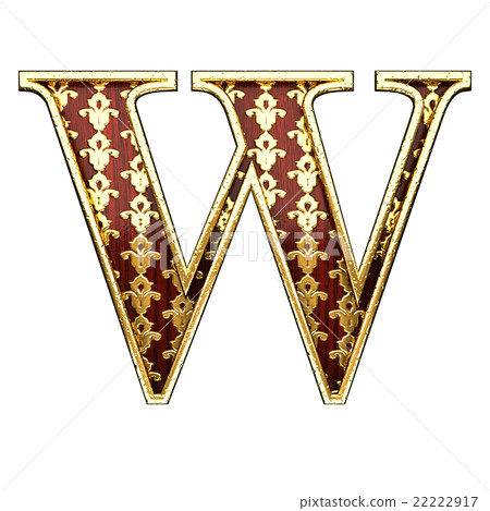 w golden letter 3d illustration - Stock Illustration [22222917] - PIXTA