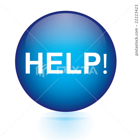 Help blue circular button 22223423