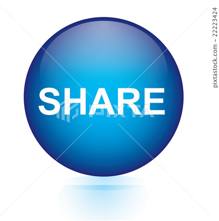 Share blue circular button 22223424
