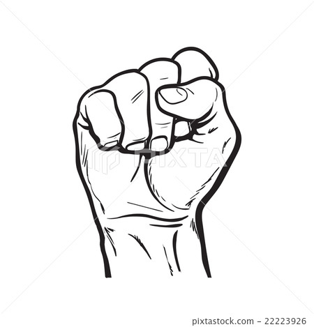Hand shows the fist as a symbol of power 22223926