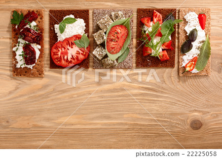 Crispbread open-faced sandwiches Crispbread open-faced sandwiches 22225058