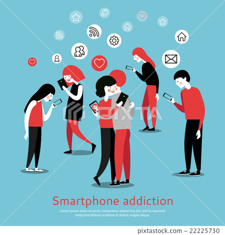 Smartphone Internet Addiction Awareness Flat 22225730