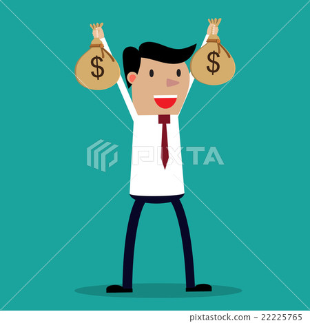 Businessman hands holding money bag - Stock Illustration [22225765] - PIXTA