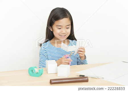 Girls working on girls girls elementary school mathematics 22228833