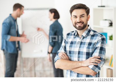 Skillful creative team is working in office 22229230