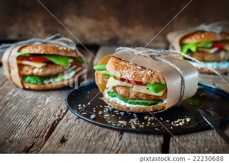 Homemade Hamburgers Pork Cheese Vegetables Homemade Hamburgers Pork Cheese Vegetables 22230688