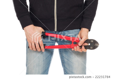 Robber with red bolt cutters 22231784