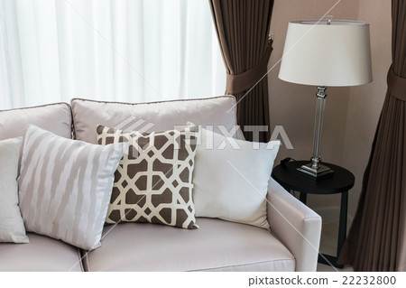 modern living room design with sofa and lamp 22232800