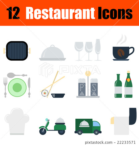 Flat design restaurant icon set 22233571
