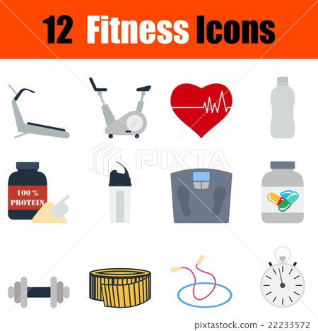 Flat design fitness icon set Flat design fitness icon set 22233572