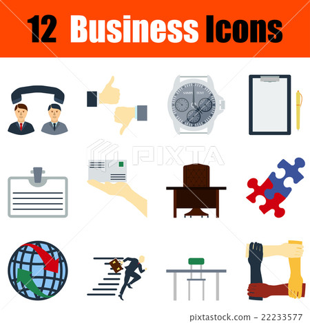 Flat design business icon set 22233577
