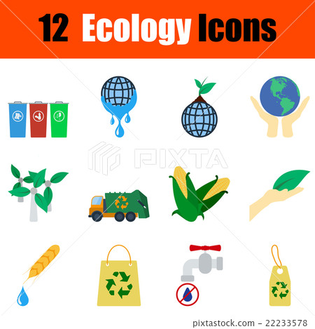 Flat design ecology icon set 22233578