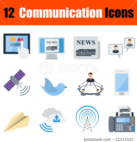 Flat design communication icon set 22233581