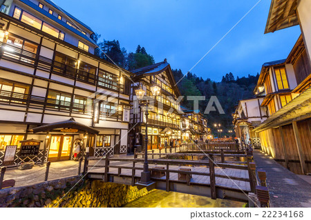 Ginzan溫泉溫泉鎮晚上風景 Ginzan溫泉溫泉鎮晚上風景 22234168