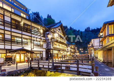 Ginzan溫泉溫泉鎮晚上風景 22234169