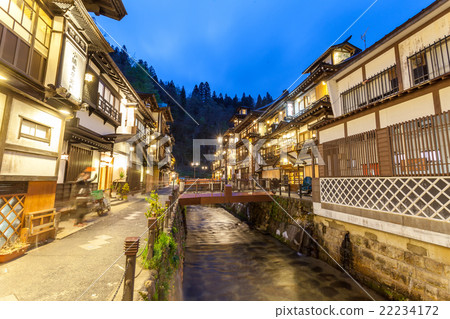 Ginzan溫泉溫泉鎮晚上風景 22234172