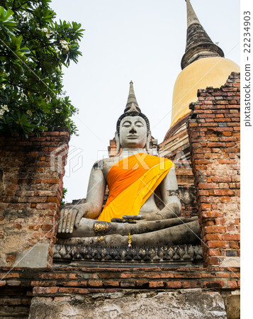 Buddha statue in Wat Yai Chai Mongkol Buddha statue in Wat Yai Chai Mongkol 22234903