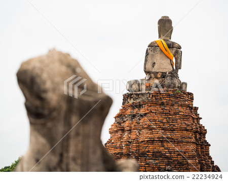 Old Buddha statue at Wat Chai Watthanaram Old Buddha statue at Wat Chai Watthanaram 22234924