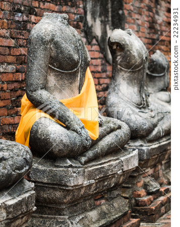 Old Buddha statue at Wat Chai Watthanaram Old Buddha statue at Wat Chai Watthanaram 22234931