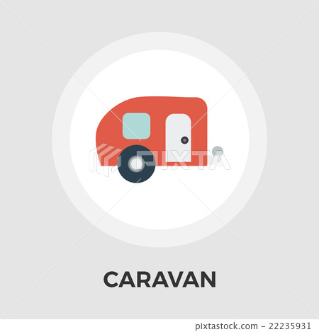 Caravan Flat Icon - Stock Illustration [22235931] - PIXTA