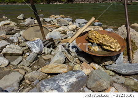 Gold Nugget mining from the River Gold Nugget mining from the River 22236102