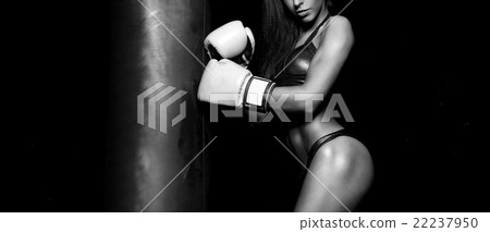 sexy and fit female fighter posing in combat poses sexy and fit female fighter posing in combat poses 22237950