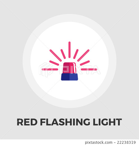 Red flashing emergency light icon flat Red flashing emergency light icon flat 22238319