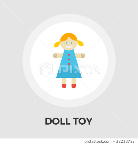 Doll toy vector flat icon - Stock Illustration [22238752] - PIXTA