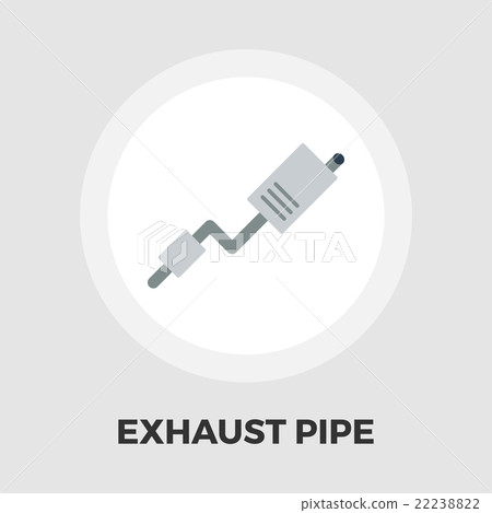Exhaust pipe flat icon - Stock Illustration [22238822] - PIXTA