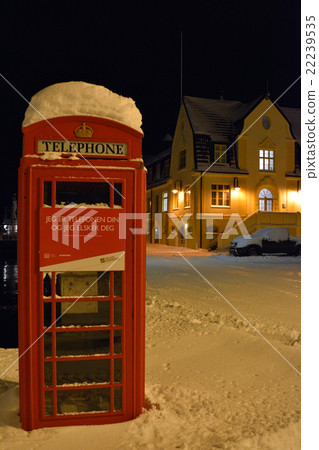 Arctic port town Harstad (port phone box) North Europe Norway Arctic port town Harstad (port phone box) North Europe Norway 22239535