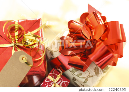 Christmas gifts with golden background 22240895